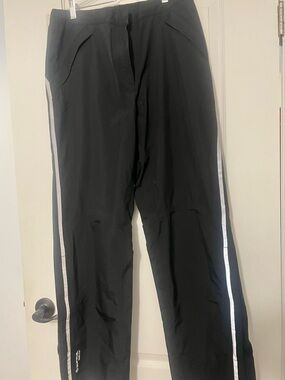 Sunice Black Track Pants with White Side Stripes